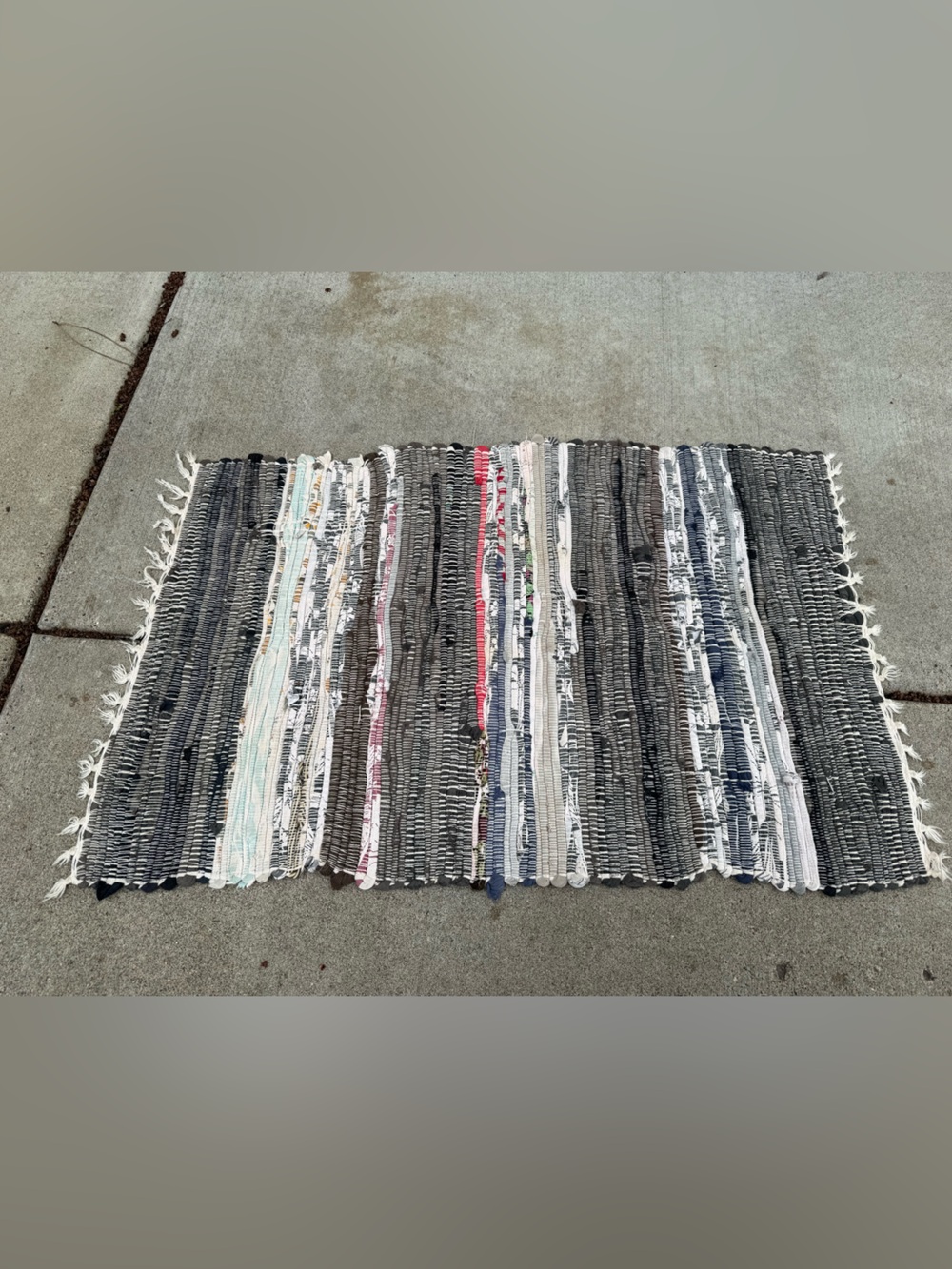 Multi-Color Woven Cotton Rag Rug - Picture 4 of 5